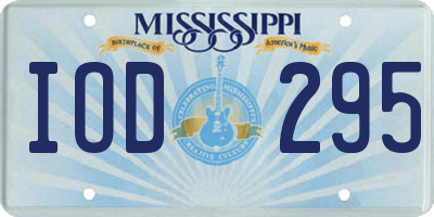MS license plate IOD295