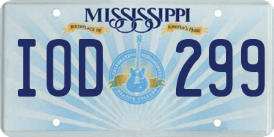 MS license plate IOD299