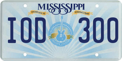 MS license plate IOD300
