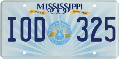 MS license plate IOD325