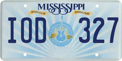 MS license plate IOD327
