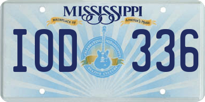 MS license plate IOD336