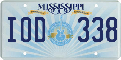 MS license plate IOD338