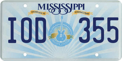 MS license plate IOD355