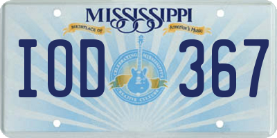 MS license plate IOD367