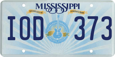MS license plate IOD373