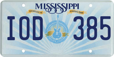 MS license plate IOD385
