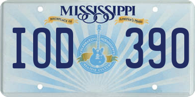 MS license plate IOD390