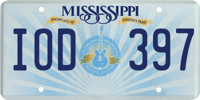 MS license plate IOD397