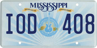 MS license plate IOD408
