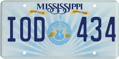 MS license plate IOD434