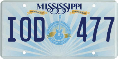 MS license plate IOD477