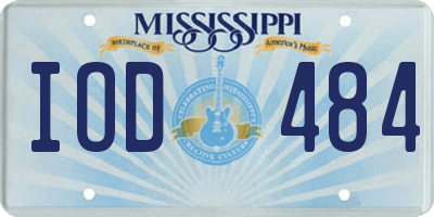 MS license plate IOD484