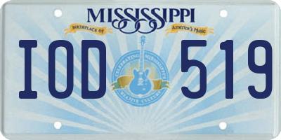 MS license plate IOD519