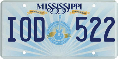 MS license plate IOD522