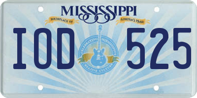 MS license plate IOD525