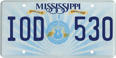 MS license plate IOD530