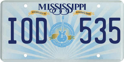 MS license plate IOD535