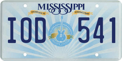 MS license plate IOD541