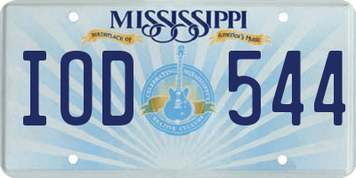 MS license plate IOD544