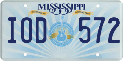 MS license plate IOD572