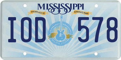 MS license plate IOD578