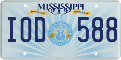 MS license plate IOD588