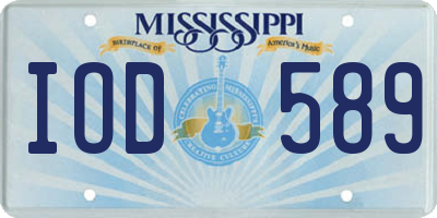 MS license plate IOD589