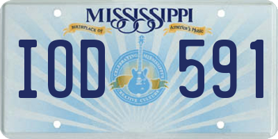 MS license plate IOD591