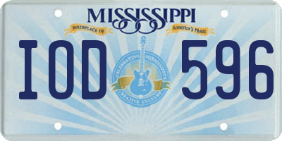 MS license plate IOD596