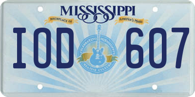 MS license plate IOD607