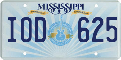 MS license plate IOD625