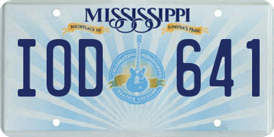 MS license plate IOD641