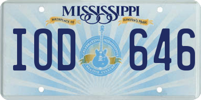 MS license plate IOD646