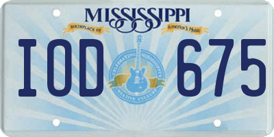 MS license plate IOD675