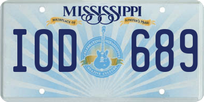 MS license plate IOD689
