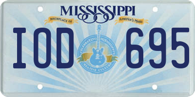MS license plate IOD695