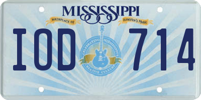 MS license plate IOD714
