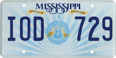 MS license plate IOD729