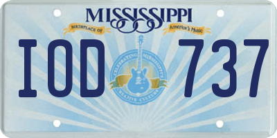 MS license plate IOD737