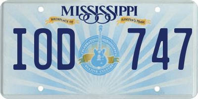MS license plate IOD747