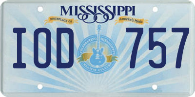 MS license plate IOD757
