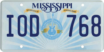 MS license plate IOD768