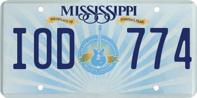 MS license plate IOD774