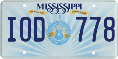 MS license plate IOD778