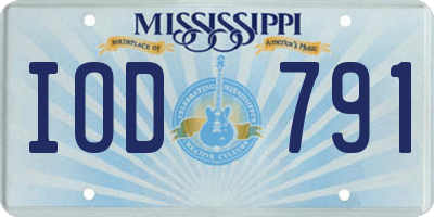 MS license plate IOD791