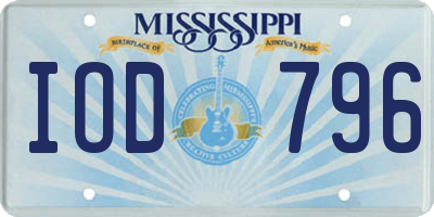 MS license plate IOD796