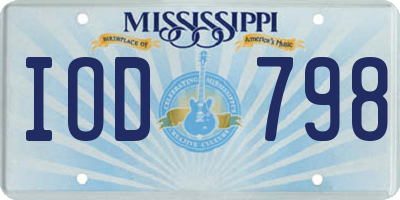 MS license plate IOD798
