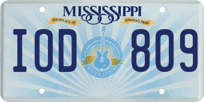 MS license plate IOD809