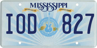 MS license plate IOD827